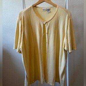 Vintage plus size Cherokee Yellow Casual Button Down Shirt